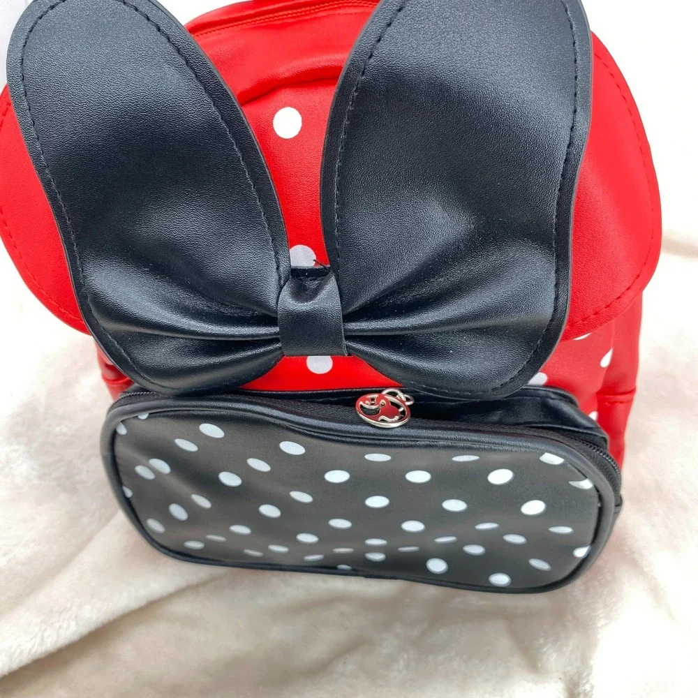 Apple Stars Minnie Mouse Polka Dot Mini Backpack Red Black Faux Leather Kids